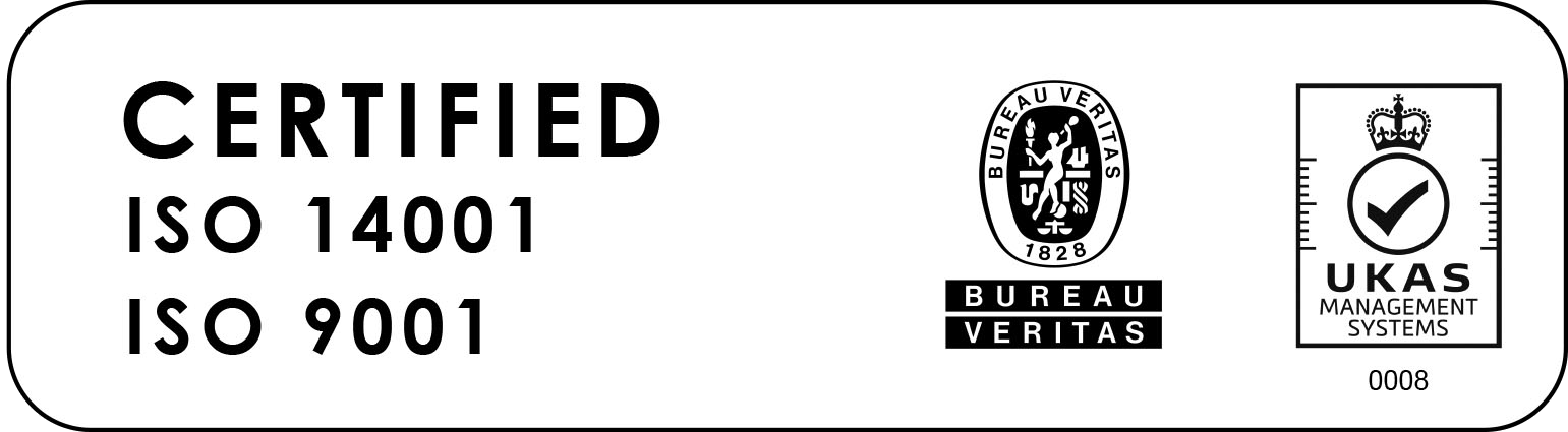 ISO 14001 and ISO 9001 certification logos